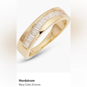 Size 8 CZ Inset Gold Plated Ring